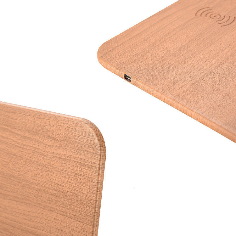 Tapis de souris sans fil et chargeur à motif bois